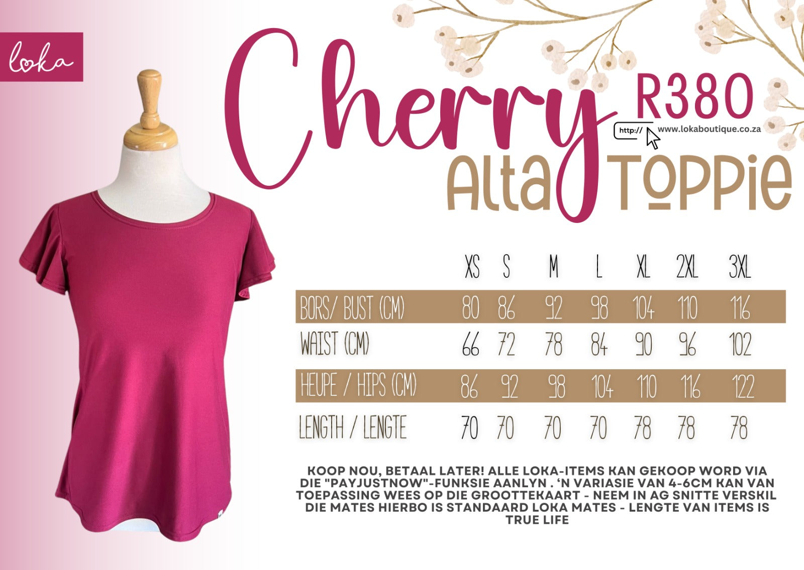 Ladies Alta Cherry Top In Loving Memory of Alaska