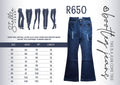 Ladies Stukkende Bootleg Jeans