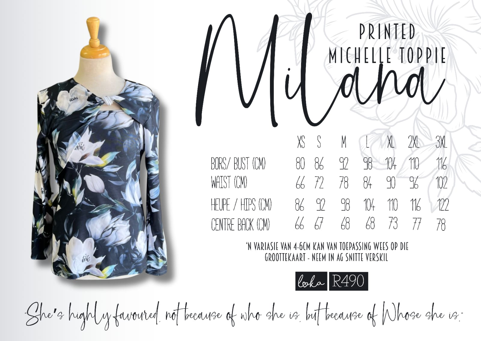 Ladies Milana PrInted Michelle Top