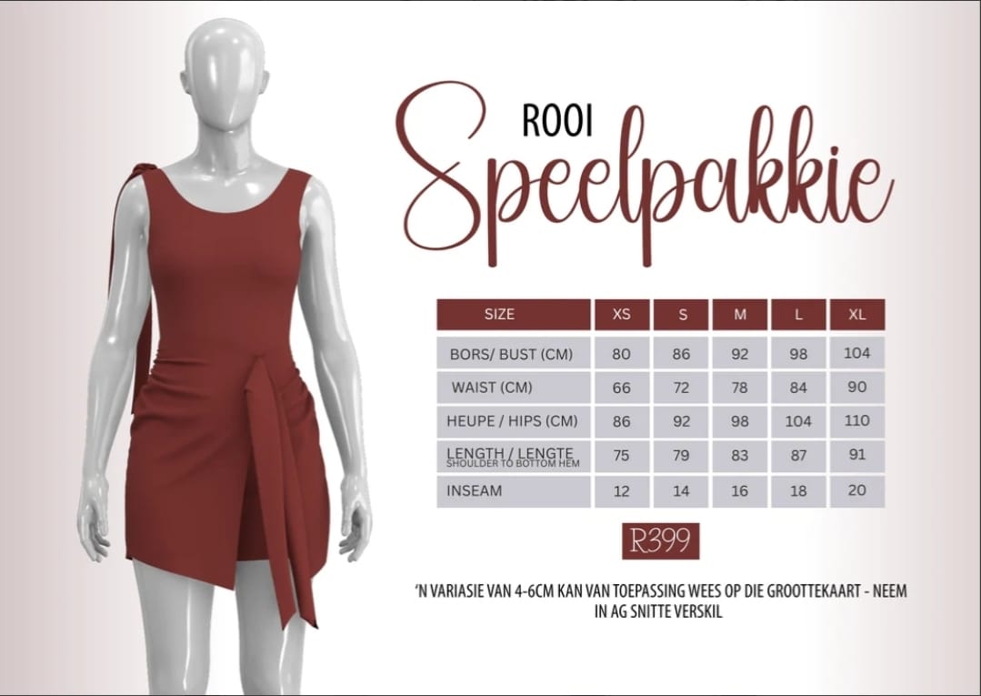 Ladies Rooi Speelpakkie